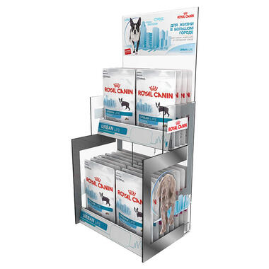 counter display for pet food pouches