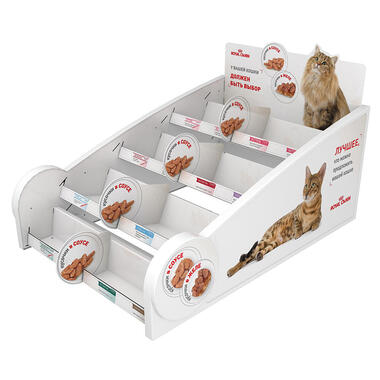 counter display modular for pet food pouches