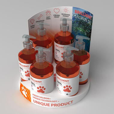 Creative retail equipment — counter pos display for pet goods manufactured by Konsal Advertising Ltd.