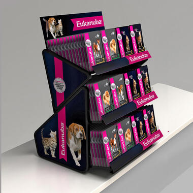 modular counter display for pet food line (pouches)