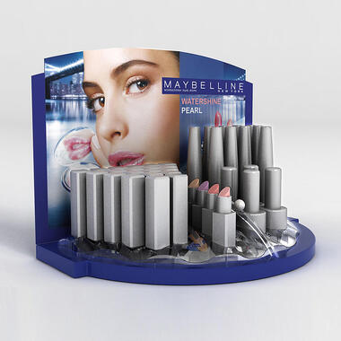 counter display for women's cosmetics (lipstick)
