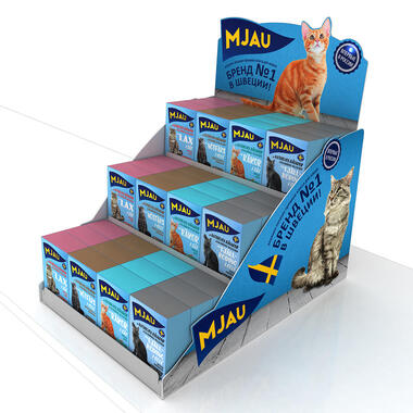 Creative retail equipment — countertop display for pet goods manufactured by Konsal Advertising Ltd.