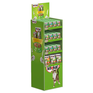 floor display  with changeable graphics for pet food