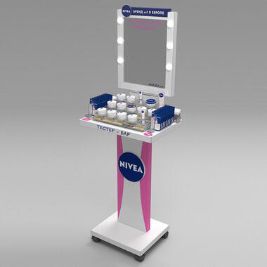 floor tester-stand for cosmetics