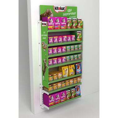 Creative retail equipment — hangsell pos display for pet food manufactured by Konsal Advertising Ltd.