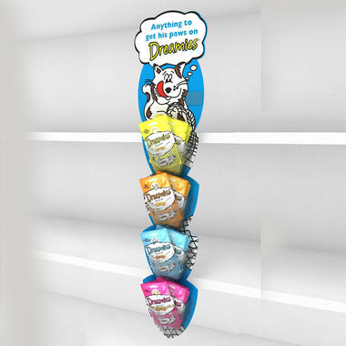 hanging display with pockets for petfood