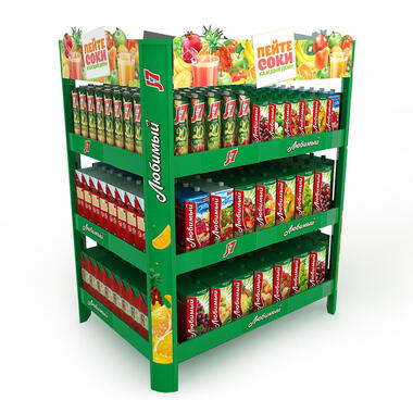 pallet size display  for jucies