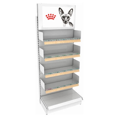 rack with lightbox(topper with  image and lightning)for vet line products