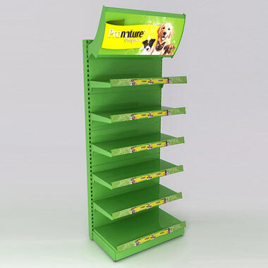 rack with lightning and with perforation guides for pet food