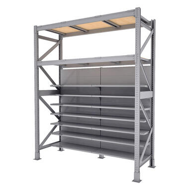 rack for goods storage  in a trade zone or warehouse  area
